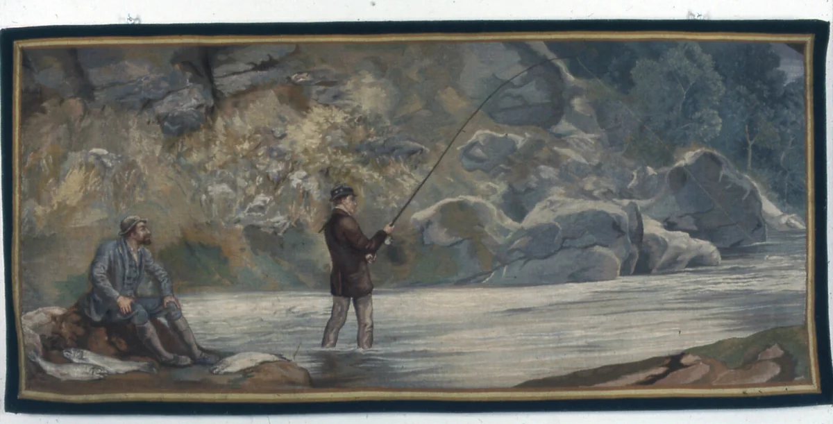 Cornelius Vanderbilt Fishing by John O'Connor, textile, 1882