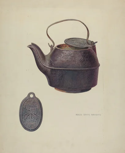 Iron Kettle by Rocco Navigato, index of american design, 1938