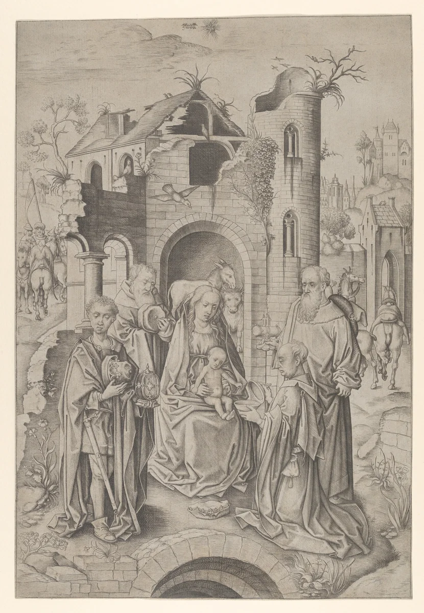 Adoration of the Magi by Master IAM, print, 1465-1495