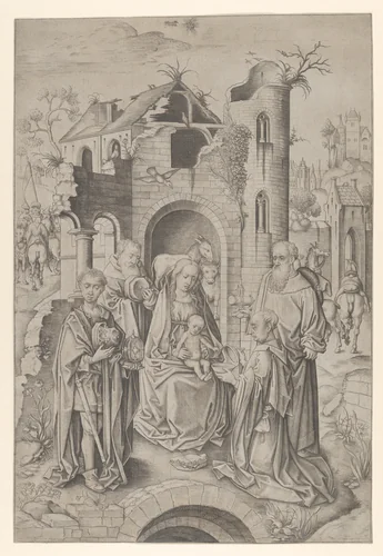Adoration of the Magi by Master IAM, print, 1465-1495