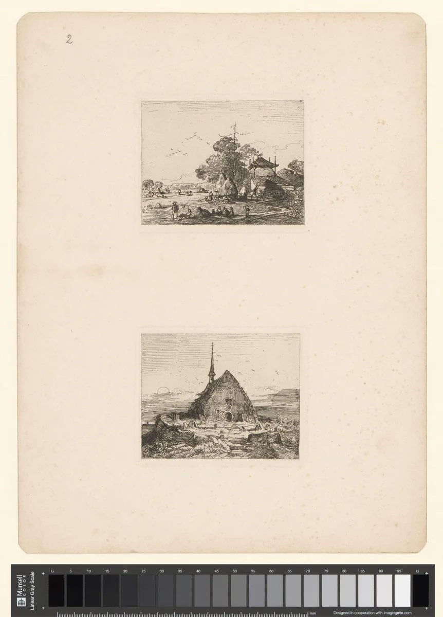 Twee voorstellingen by Caspar Johann Nepomuk Scheuren, print, 1842