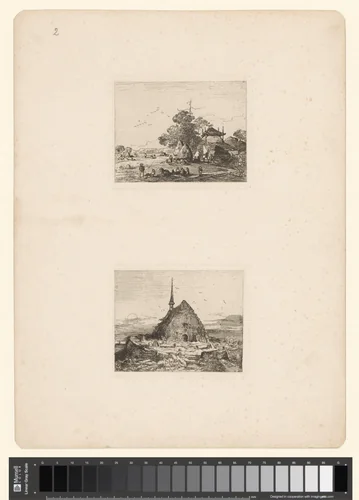 Twee voorstellingen by Caspar Johann Nepomuk Scheuren, print, 1842