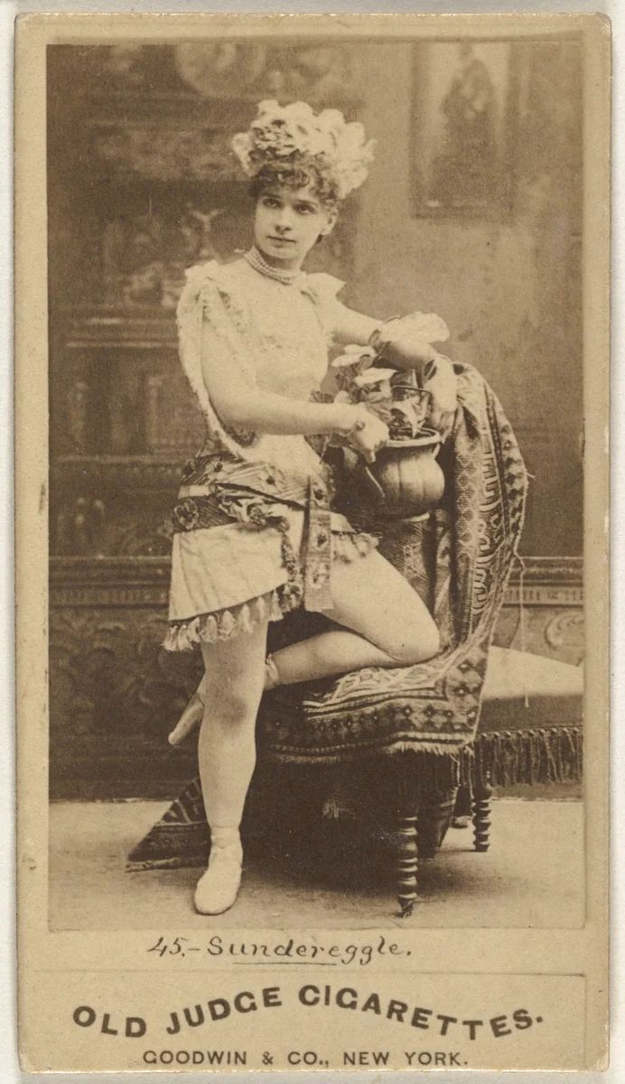 Sundereggle, from the Actors and Actresses series (N171) for Old Judge Cigarettes by Goodwin & Company, photograph, 1886-1890
