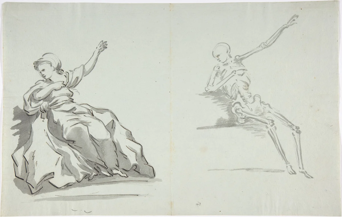 Anatomical drawing by anonymous, drawing, 1700-1799