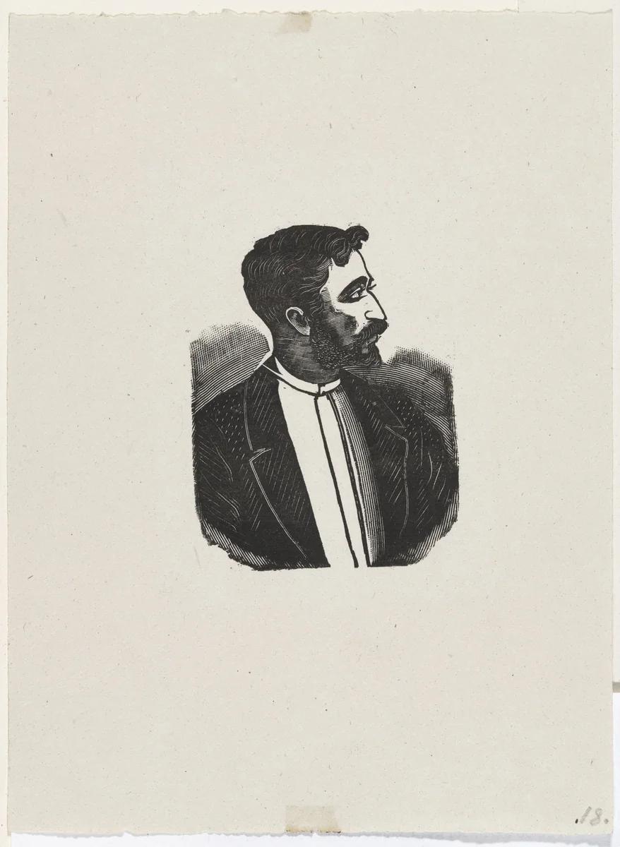 Portrait of a Man (Retrato) from 25 Prints of José Guadalupe Posada by José Guadalupe Posada, print, 1890