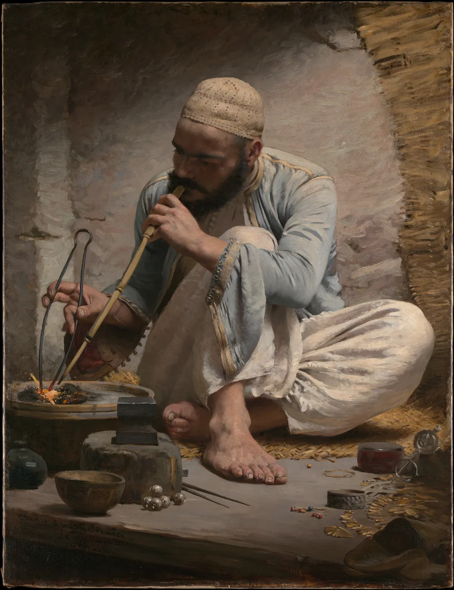 The Arab Jeweler by Charles Sprague Pearce, artwork, 1879-1882
