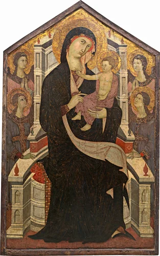 Maestà (Madonna and Child with Four Angels) by Master of Città di Castello, painting, 1290
