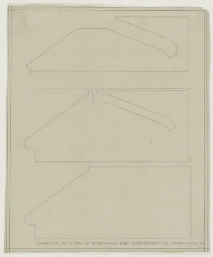 Design for Telefunken Record Player, Templates of the three parts of the sides of a record-player by Lilly Reich, mies van der rohe archive, 1938