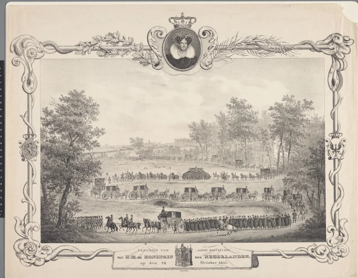 Begrafenisstoet Koningin Wilhelmina van Pruisen by anonymous, print, 1822-1845