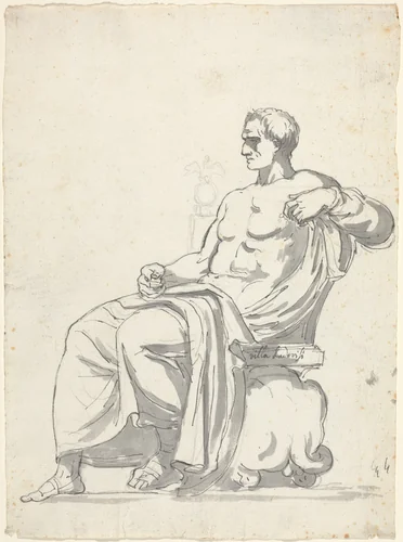 The Ludovisi Menander by Augustin Pajou, drawing, 1752-1756