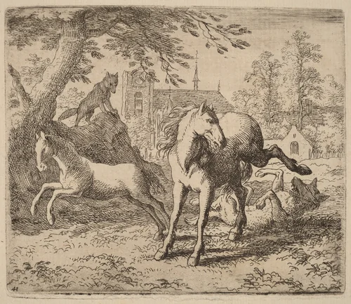 The Mare and the Wolf by Allart van Everdingen, print, 1645-1656