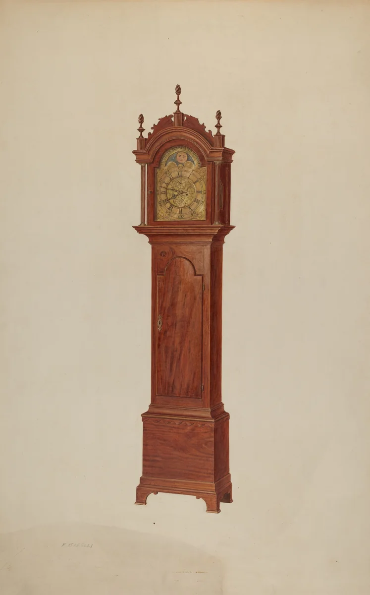 Tall Clock by Francis Borelli, index of american design, 1939