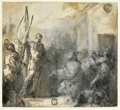 David and Abigail by Domenico Mondo, painting, 1747-1806