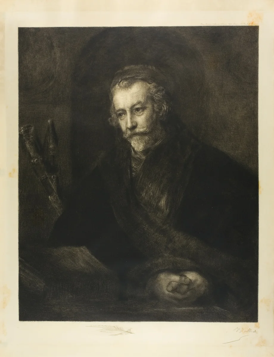 Portrait of a Man in a Cap by Charles Albert Waltner, print, 1886