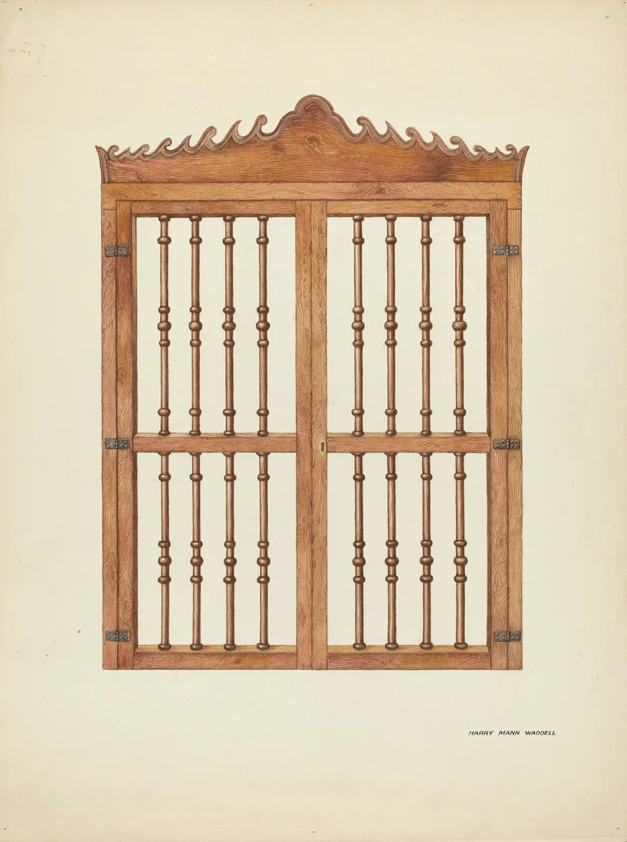 Grille Doors of Wood by Harry Mann Waddell, index of american design, 1939