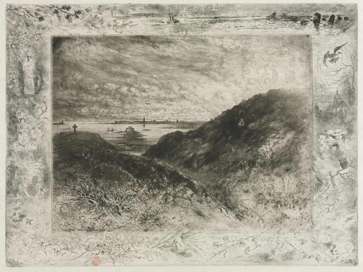 The Cliff, Bay of Saint Malo by Félix Hilaire Buhot, print, 1886-1890