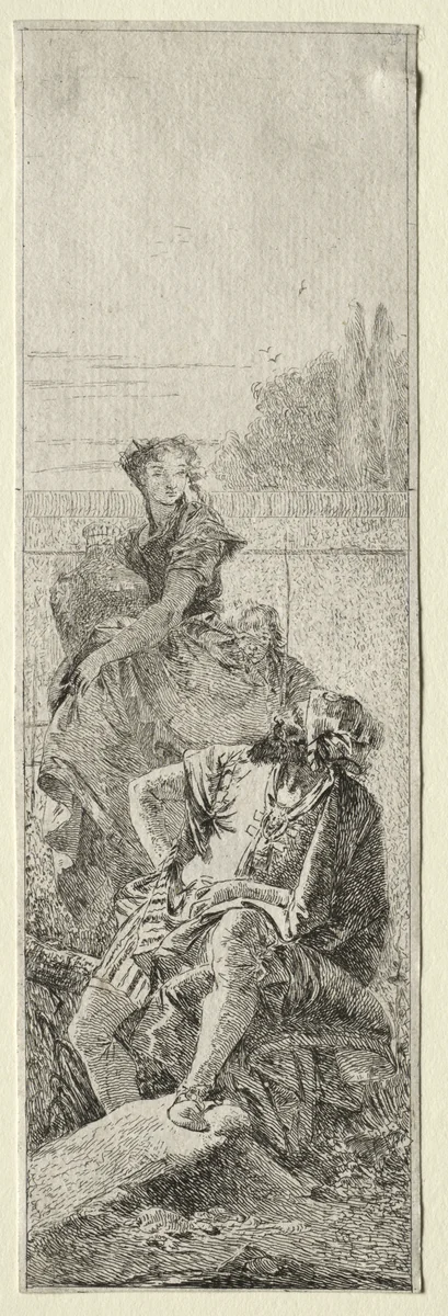 Two Peasants by Giovanni Domenico Tiepolo, print, 1750-1804