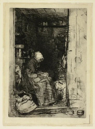 La Vieille aux Loques (The Old Woman with Rags) by James McNeill Whistler, print, 1858