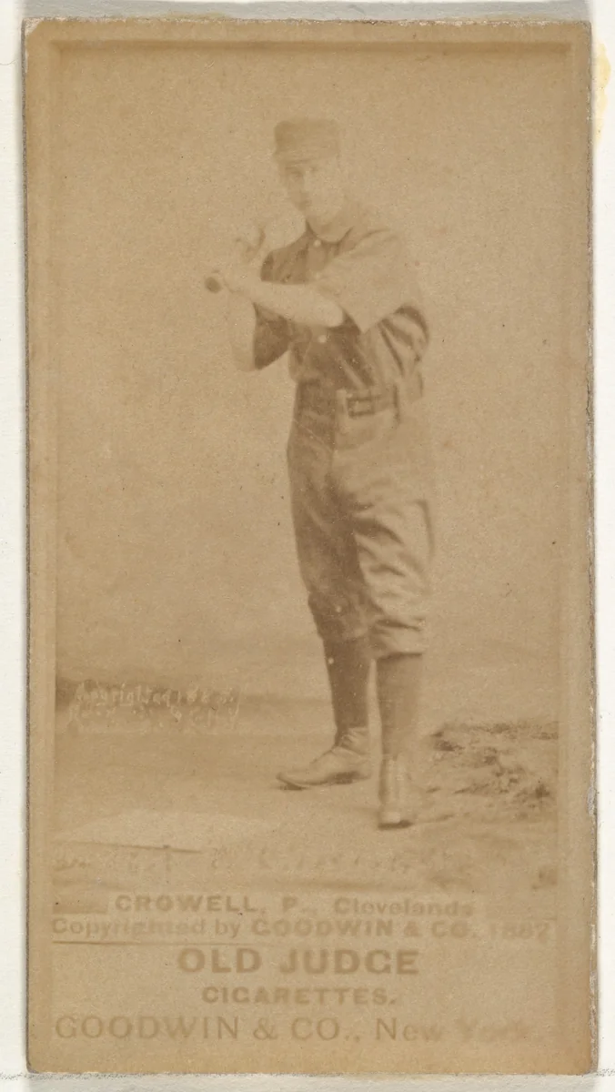 William Theodore "Billy" Crowell, Pitcher, Cleveland, from the Old Judge series (N172) for Old Judge Cigarettes by Goodwin & Company, photograph, 1887