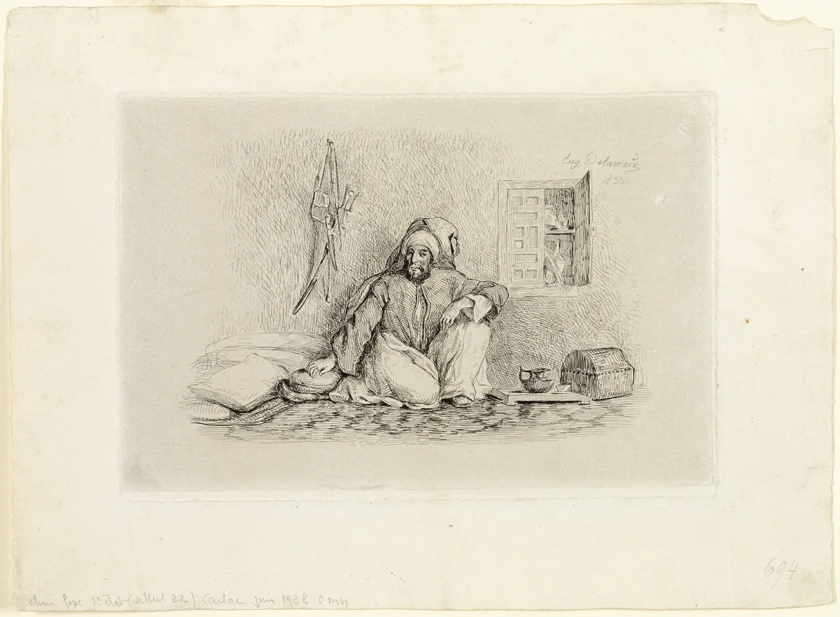 Chief Mohammed-Ben-Abou by Eugène Delacroix, print, 1833
