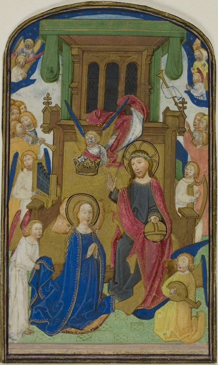 The Coronation of the Virgin, from a Book of Hours by Willem Vrelant, painting, 1460-1470