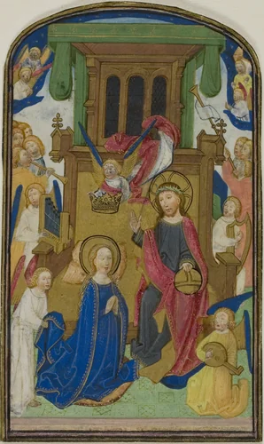 The Coronation of the Virgin, from a Book of Hours by Willem Vrelant, painting, 1460-1470