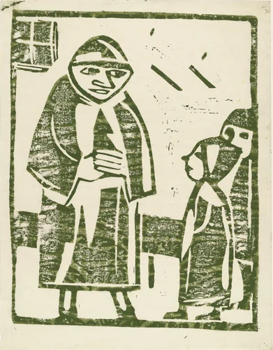 Monk and Children (Mönch und Kinder) by Christian Rohlfs, print, 1921