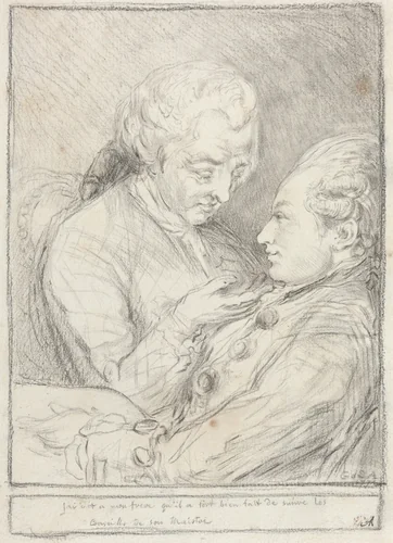 Portrait of the Artist with His Younger Brother, Augustin Saint-Aubin by Gabriel de Saint-Aubin, drawing, 1771