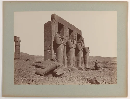 Thèbes, Temple de Ramasseum, Colosses brisés by Emile Béchard, photograph, 1870-1879