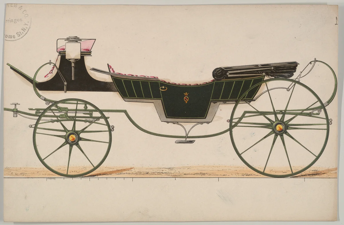 Caleche / Vis-a-Vis (unnumbered) by Brewster & Co., drawing, 1855-1865