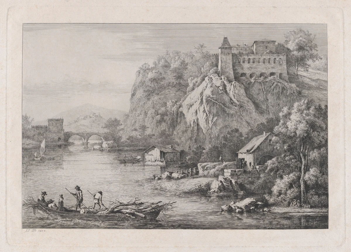 View of the Convent of the Barefooted Carmelites by Jean Jacques de Boissieu, print, 1807