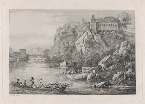 View of the Convent of the Barefooted Carmelites by Jean Jacques de Boissieu, print, 1807