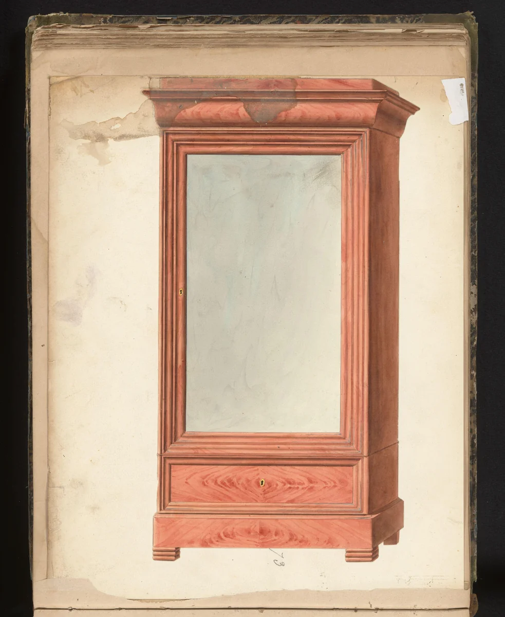 Ontwerp voor een kast by anonymous, drawing, 1825-1839