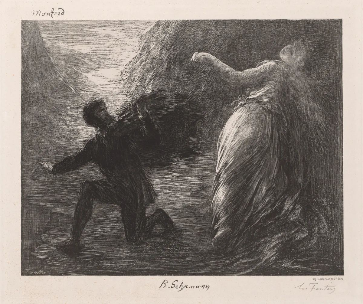 Manfred and Astarté by Henri Fantin-Latour, print, 1879