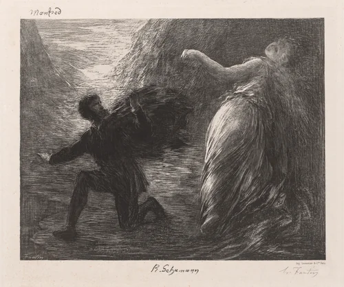 Manfred and Astarté by Henri Fantin-Latour, print, 1879