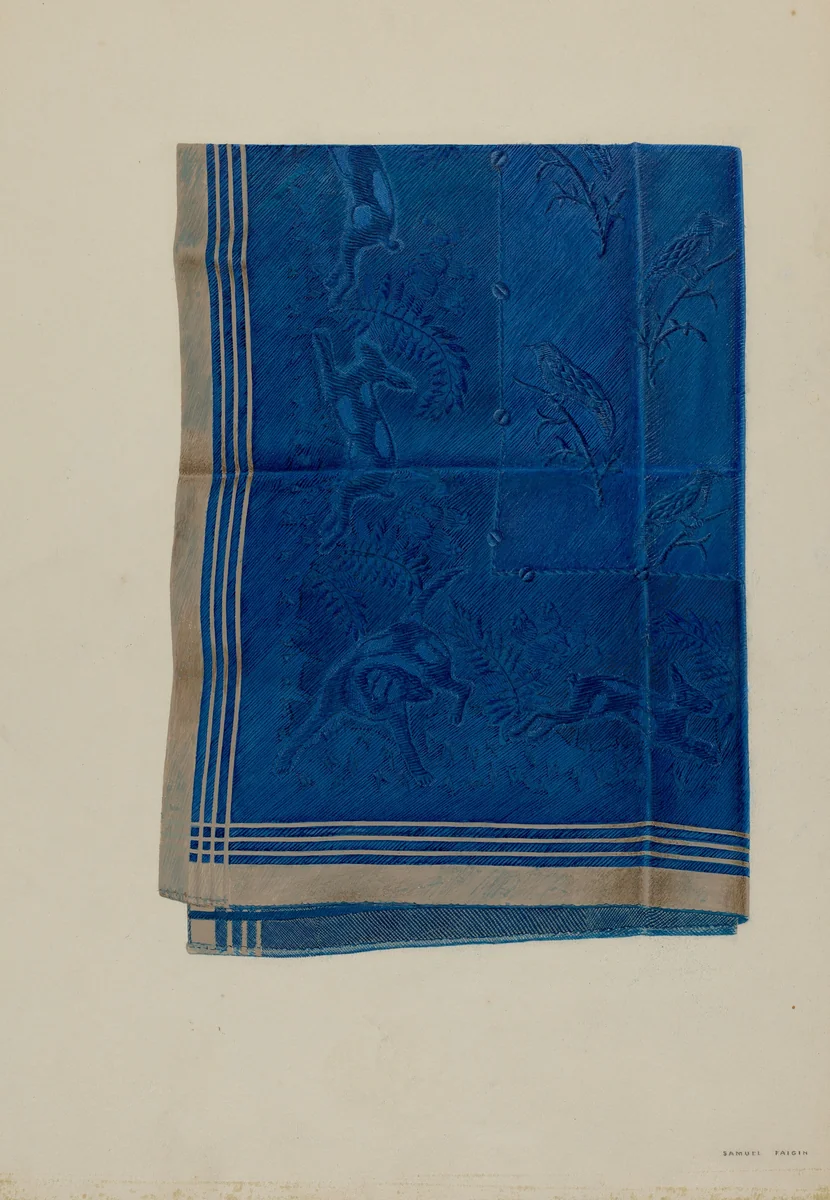 Blue Silk Scarf by Samuel Faigin, index of american design, 1937