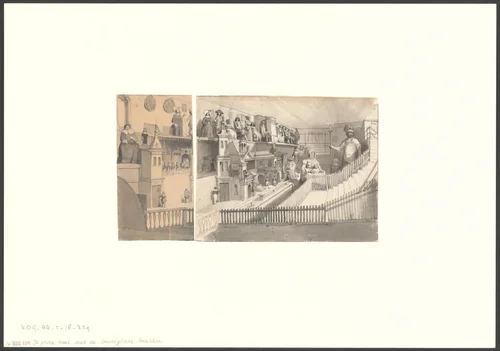 Interieur van de Beeldenzaal in het Oude Doolhof by Willem Hekking jr., drawing, 1835-1904