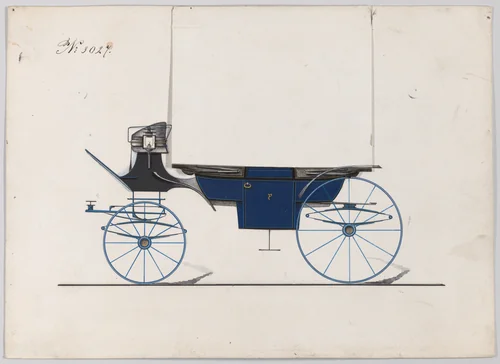 Design for Landau, No. 3027 by Brewster & Co., drawing, 1874