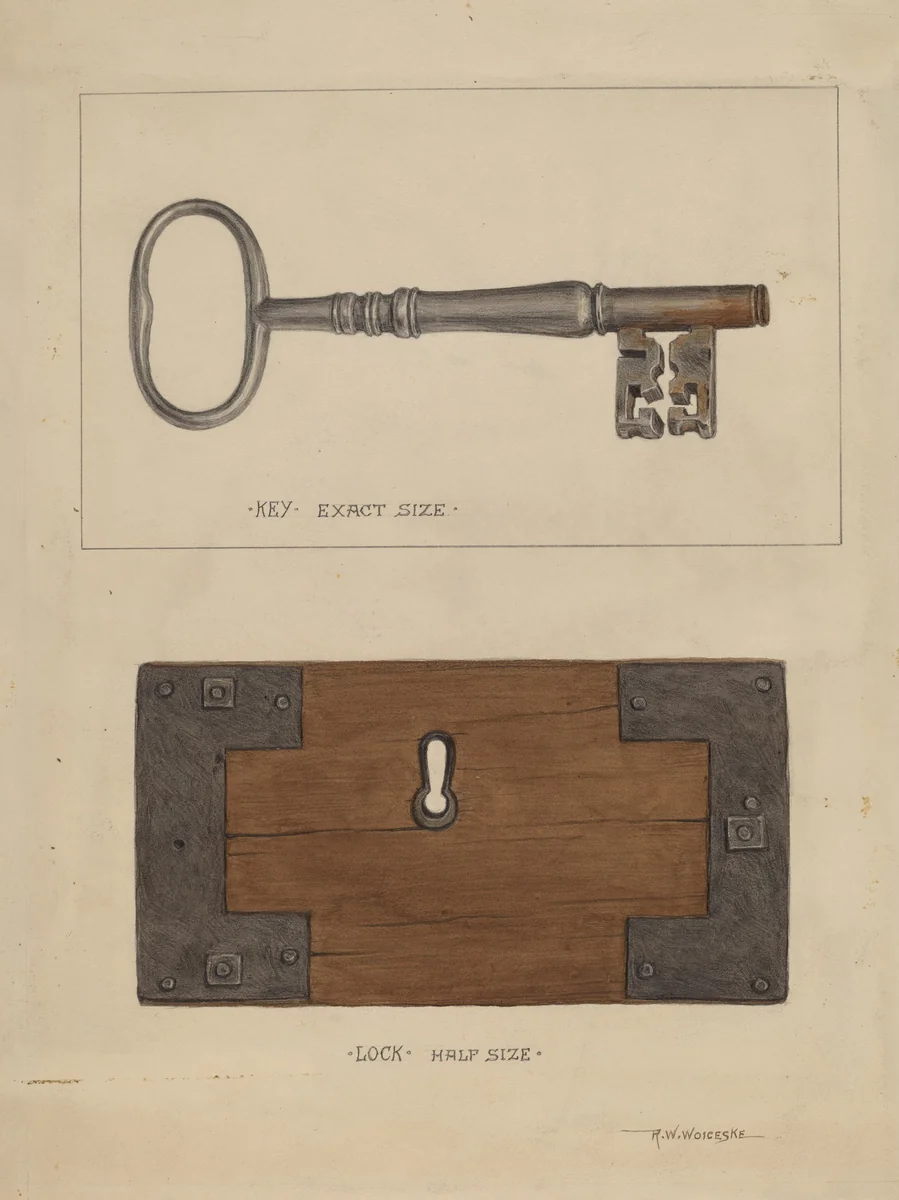 Key and Lock by Ronau William Woiceske, index of american design, 1935-1942