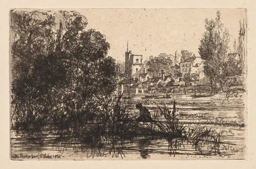 Twickenham Church by Francis Seymour-Haden, print, 1865