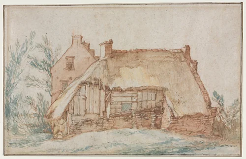Peasant's Cottage (recto) by Abraham Bloemaert, drawing, 1605-1615