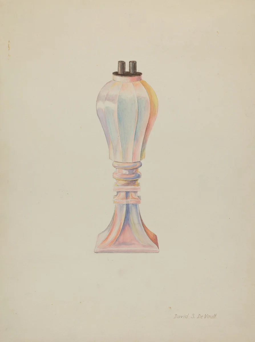Whale Oil Lamp by David S. De Vault, index of american design, 1935-1942