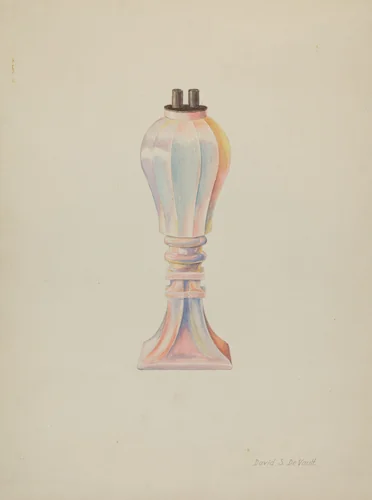 Whale Oil Lamp by David S. De Vault, index of american design, 1935-1942