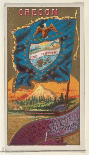 Oregon, from Flags of the States and Territories (N11) for Allen & Ginter Cigarettes Brands by Allen & Ginter, print, 1888