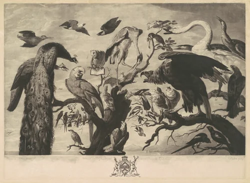 A Concert of Birds by Richard Earlom; Mario Nuzzi, print, 1778