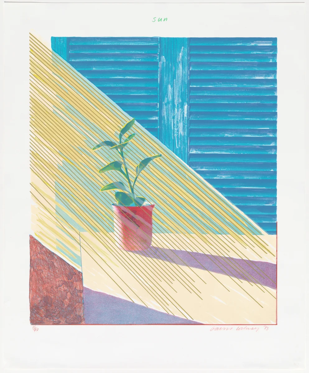 Sun by David Hockney, print, 1973