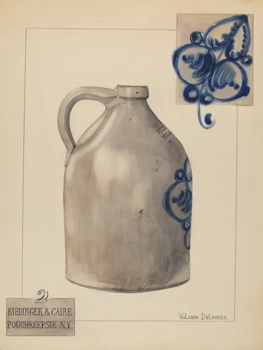 Jug by Yolande Delasser, index of american design, 1937