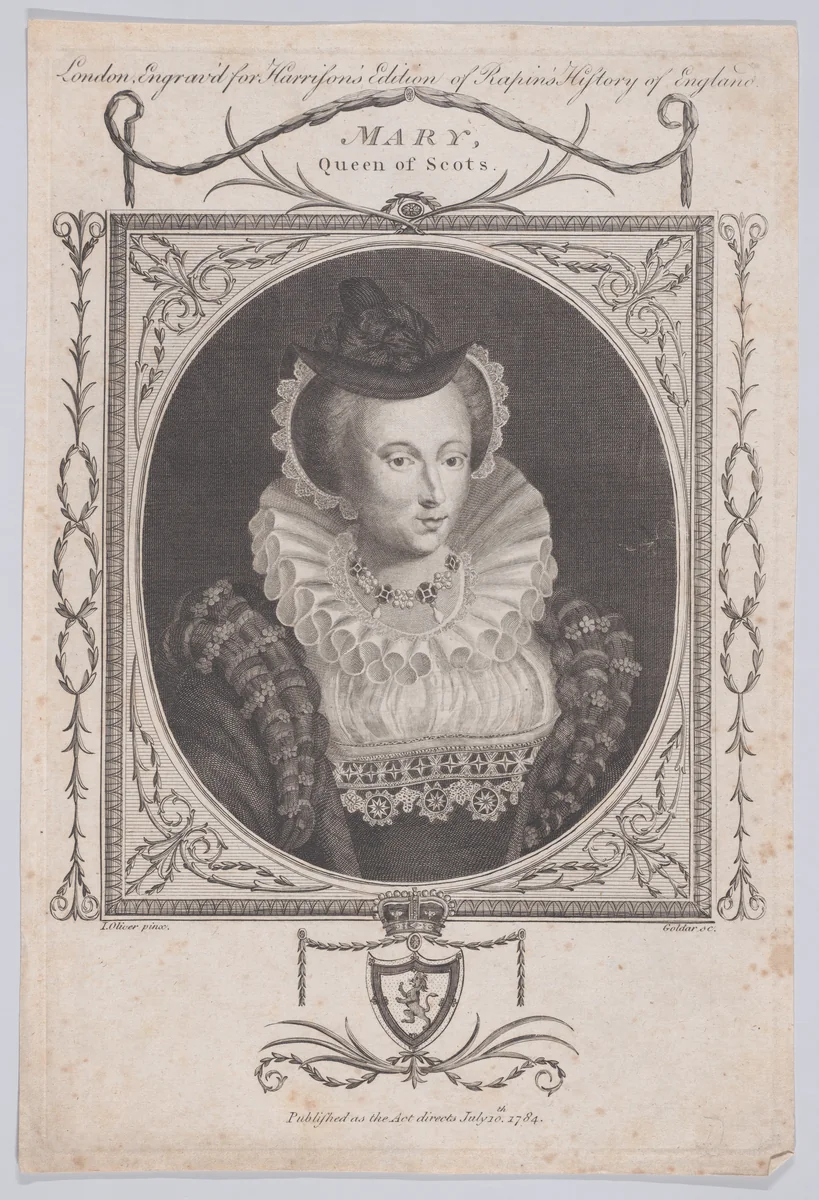 Mary, Queen of Scots by John Goldar, print, 1784