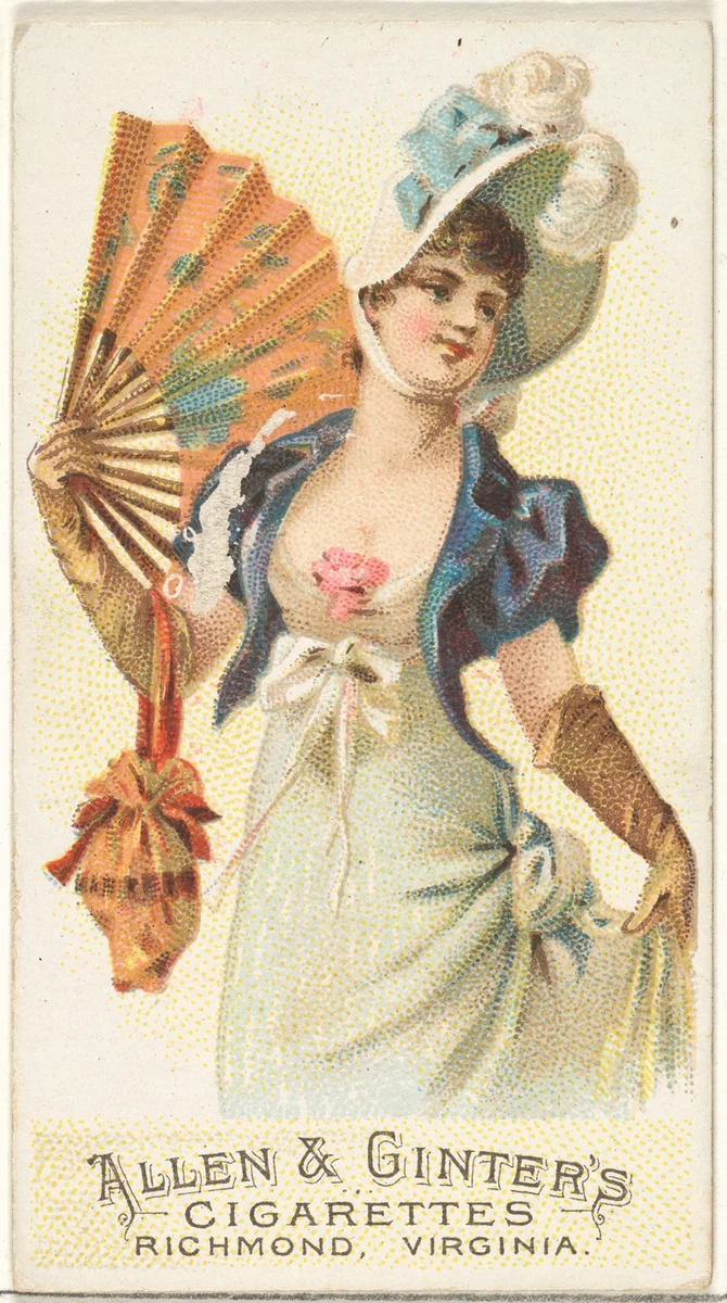 Plate 7, from the Fans of the Period series (N7) for Allen & Ginter Cigarettes Brands by Allen & Ginter, print, 1889