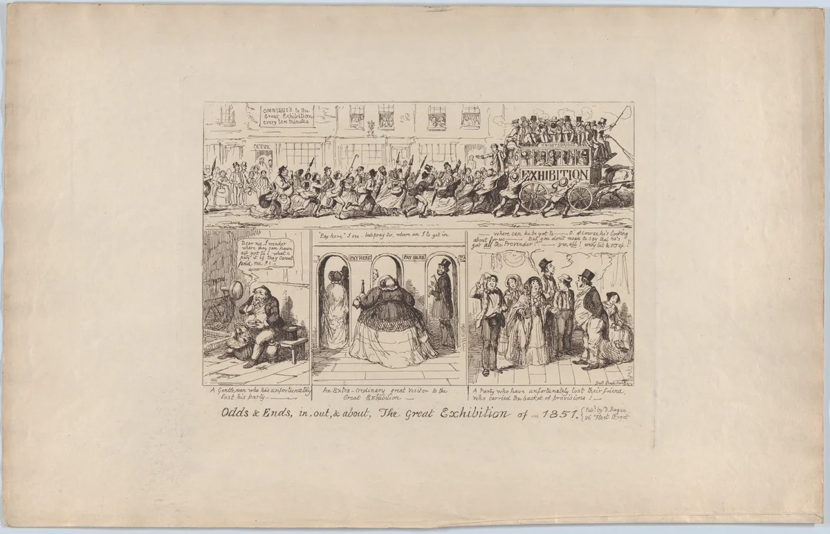 Odds & Ends, in, out & about, the Great Exhibition of 1851 by George Cruikshank, print, 1851